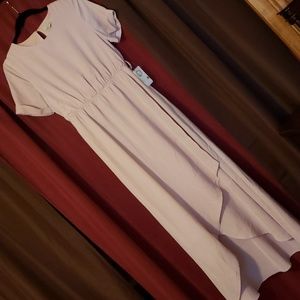 High-low dress with belt